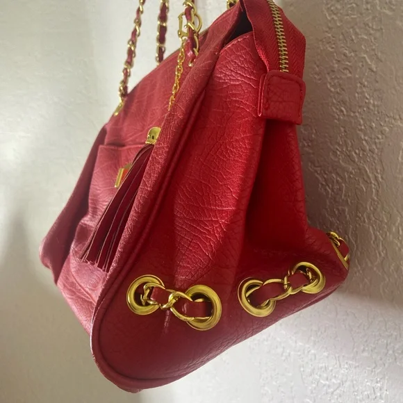 Mark. Vibrant Red Bag with Gold Details - Picture 6 of 11